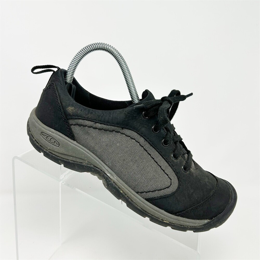 KEEN Presidio II Womens Lace-Up Trail Walking Sneakers Black/Magnet Size 7